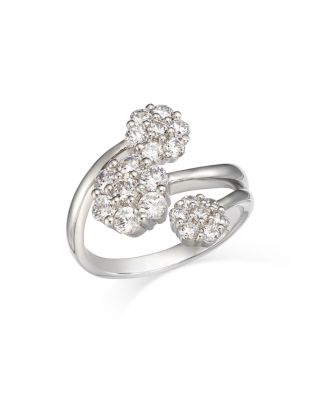 Bloomingdale&#039;s Fine Collection Diamond Flower Cluster Bypass Ring in 14K White Gold, 1.50 ct. t. w. - Exclusive