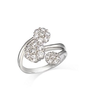 Bloomingdale's - Diamond Flower Cluster Bypass Ring in 14K White Gold, 1.50 ct. t.w. - 100% Exclusive