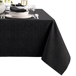 Elrene Home Fashions Continental Solid Texture Water And Stain Resistant Tablecloth, 60 X 84 In Black