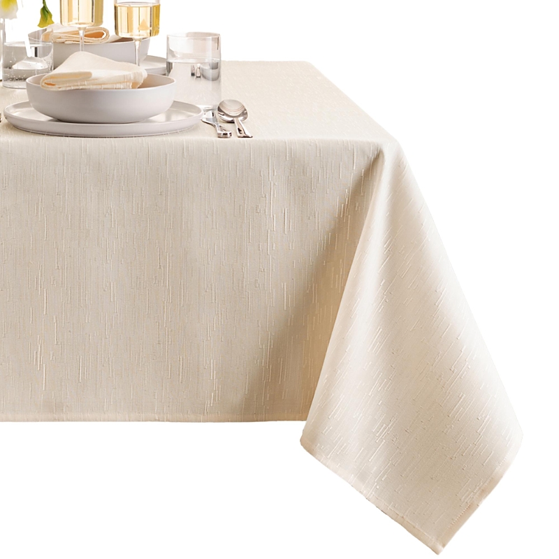 Elrene Home Fashions Continental Solid Texture Water And Stain Resistant Tablecloth, 52 X 70 In Neutral