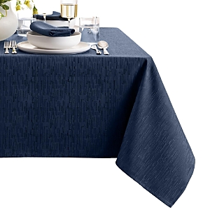 Elrene Home Fashions Continental Solid Texture Water And Stain Resistant Tablecloth, 60 X 84 In Navy