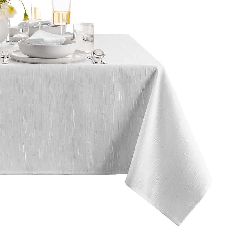 Elrene Home Fashions Continental Solid Texture Water And Stain Resistant Tablecloth, 60 X 84 In White