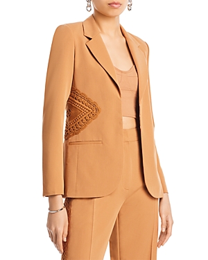 Derek Lam 10 Crosby Jad Crochet Blazer In Mocha