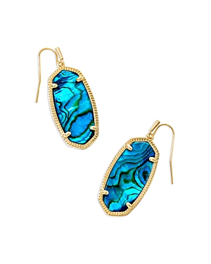 Kendra Scott Elle Earrings In Gold Teal Abalone
