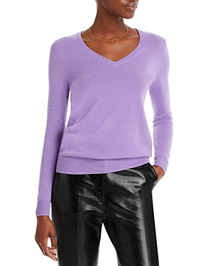 C By Bloomingdale's Cashmere C By Bloomingdale's V-neck Cashmere Sweater - 100% Exclusive In Mystic Violet