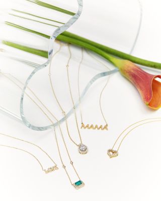 Emerald &amp; Diamond Halo Pendant Necklace in 14K Yellow Gold, 18&amp;quot; 