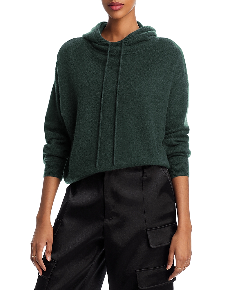AQUA DROP SHOULDER CASHMERE HOODIE - EXCLUSIVE