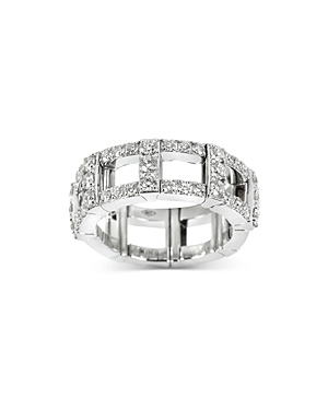 Zydo 18k White Gold Stretch Diamond Art Deco Ring