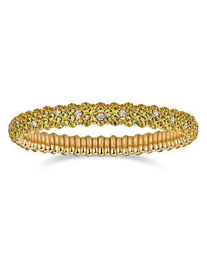 18K Yellow Gold Stretch Yellow Sapphire & Diamond Bracelet