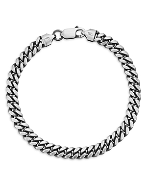 Sterling Silver Oxidized Curb Bracelet
