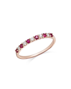 Bloomingdale's Ruby & Diamond Band in 14K Rose Gold - 100% Exclusive