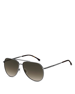 Hugo Boss Aviator Sunglasses, 61mm In Grey/brown Gradient