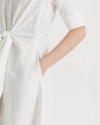 Tie Front Linen Shirt Dress - Petite, Regular & Plus