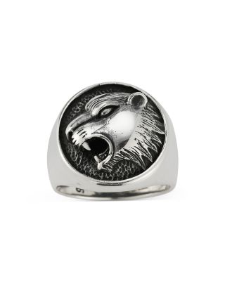 Milanesi And Co - Men's Sterling Silver Roaring Tiger Signet Ring