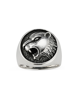 Milanesi And Co Men's Sterling Silver Roaring Tiger Signet Ring