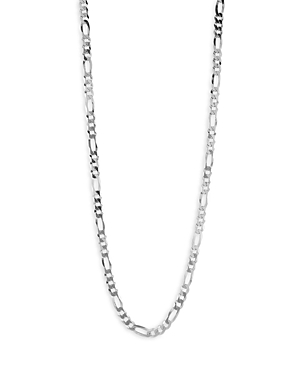 Photos - Pendant / Choker Necklace Milanesi And Co Sterling Silver Figaro Chain Necklace 5mm, 22 Silver MEN61