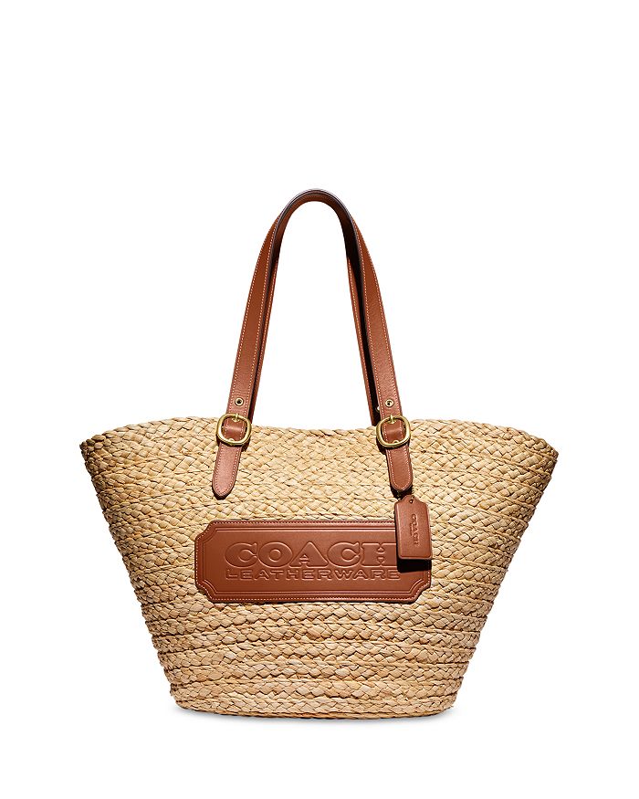 COACH Structured Large Straw Tote | Bloomingdale's