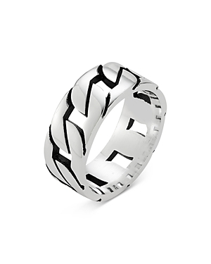 Milanesi And Co Sterling Silver Oxidized Bold Curb Band Ring
