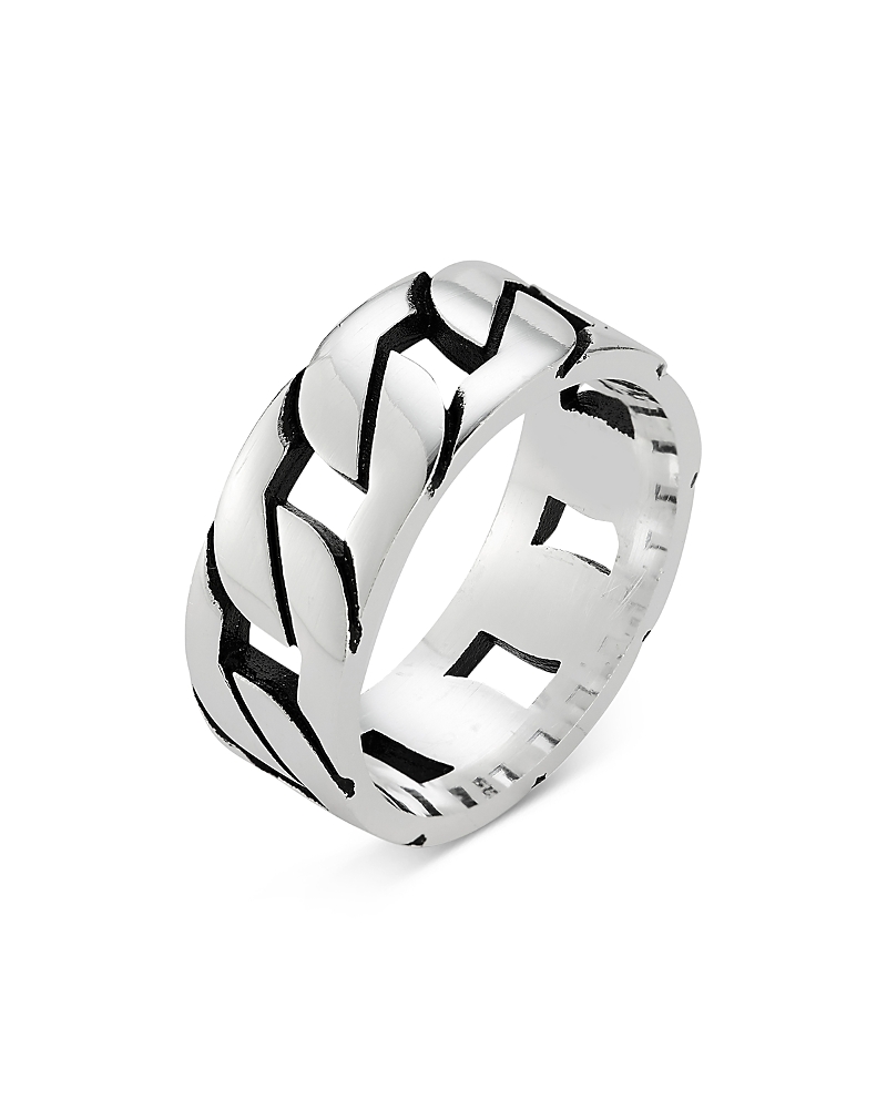 MILANESI AND CO STERLING SILVER OXIDIZED BOLD CURB BAND RING