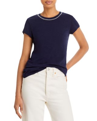 Goldie Cotton Contrast Stitch Ringer Tee | Bloomingdale's
