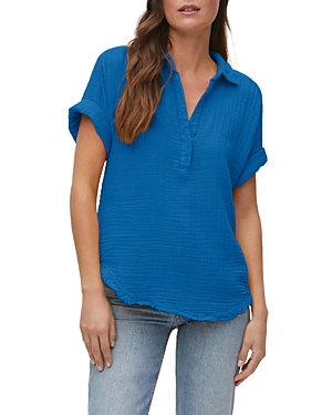 Michael Stars Gigi Cotton Popover Top In Pacific