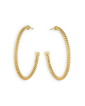 Alberto Milani 18K Yellow Gold Via Bagutta Tubogas Hoop Earrings
