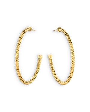 18K Yellow Gold Via Bagutta Tubogas Hoop Earrings