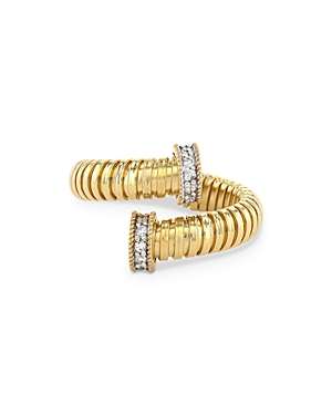 Shop Alberto Milani 18k Yellow Gold Via Mercanti Diamond Tubogas Wrap Ring
