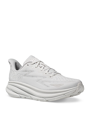 Shop Hoka Women's Clifton 9 Running Sneakers In White/white
