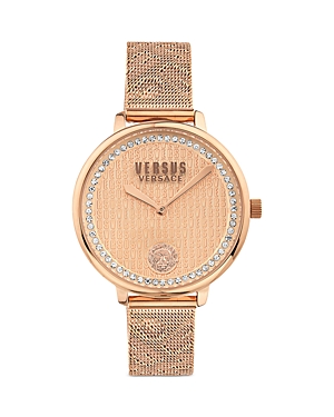 Shop Versus La Villette Crystal Watch, 36mm In Rose Gold