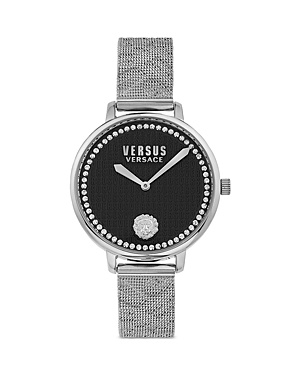 Versus La Villette Crystal Watch, 36mm In Black/silver