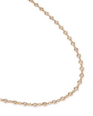 Diamond Station Tennis Necklace in 14K Yellow Gold, 3.60 tcw 