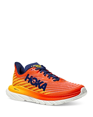 Shop Hoka Men's Mach 5 Low Top Running Sneakers In Flame/dandelion