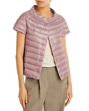 Shop Herno Emilia Cap Sleeve Puffer Jacket In Rose