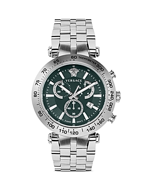 Shop Versace Bold Chrono Watch, 46mm In Green/silver