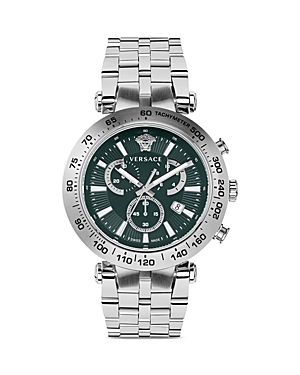 Versace Bold Chrono Bracelet Watch In Green/silver