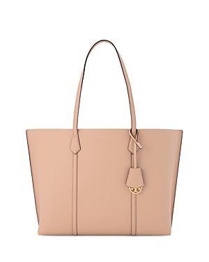 Tory Burch Perry Medium Leather Tote In Devon Sand