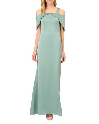 Aidan Mattox Double Strap Satin Column Gown Bloomingdale s