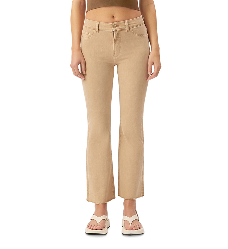 Dl1961 Bridget High Rise Bootcut Instasculpt Crop Jeans In Sand