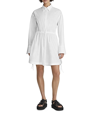 Rag & Bone Fiona Long Sleeve Cotton Poplin Shirtdress In White