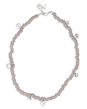 Completedworks Cubic Zirconia Charm Beaded Collar Necklace, 18-20.5 In Grey