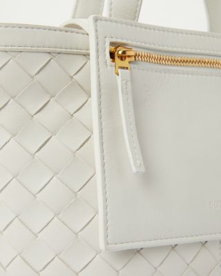 Small Flip Flap Intrecciato Leather Shoulder Bag