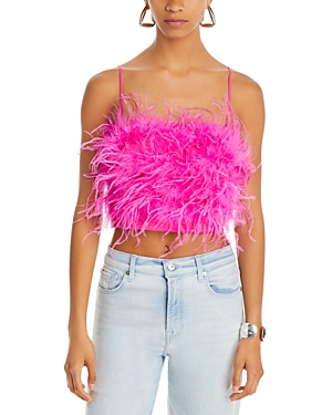 Lucy Paris Milly Feather Top In Fuschia