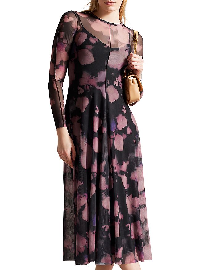 Ted Baker Samiyah Floral Mesh Midi Dress | Bloomingdale's