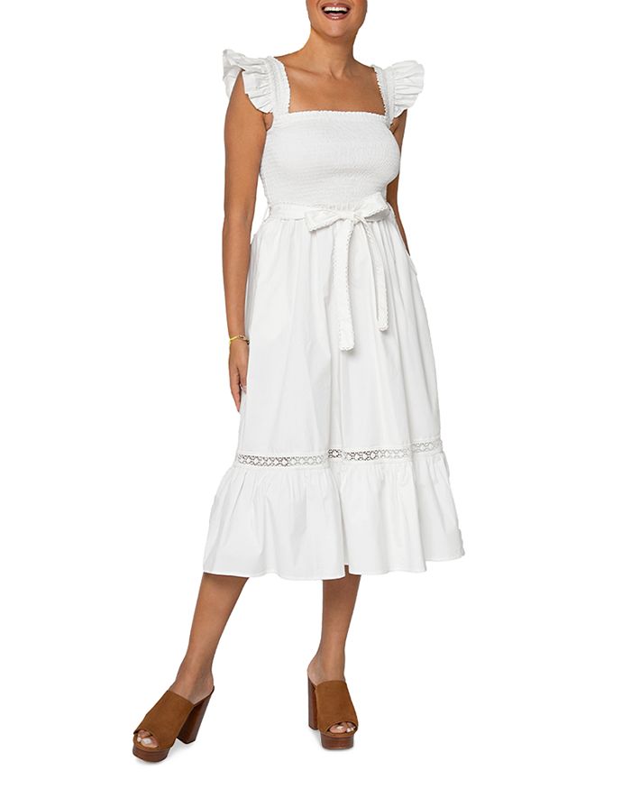 Leota Belted Poplin Midi Dress | Bloomingdale's