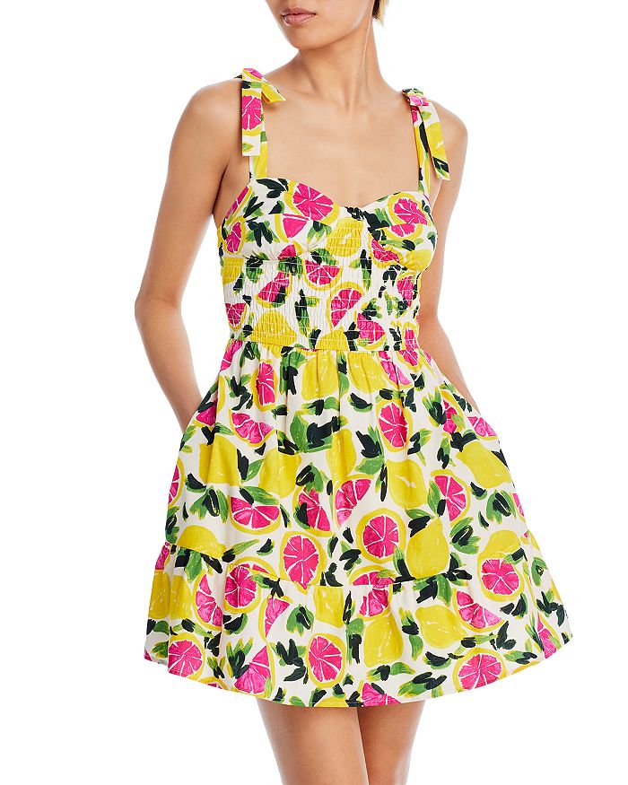 AQUA Smocked Mini Dress - 100% Exclusive | Bloomingdale's