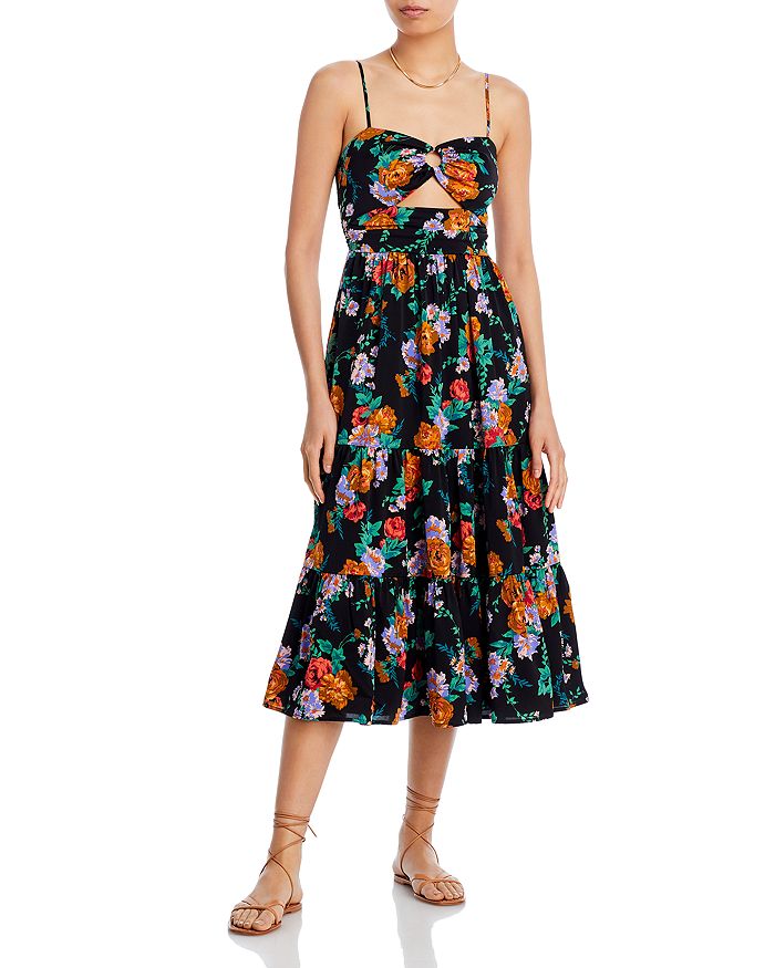 AQUA Sleeveless Cutout Midi Dress - 100% Exclusive | Bloomingdale's