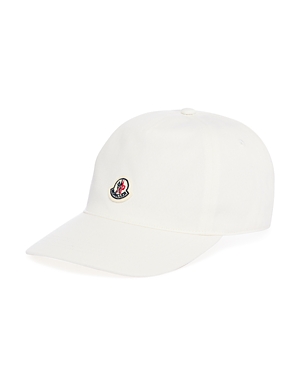 Moncler White Logo Baseball Cap In Ivory