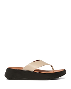 FITFLOP FITFLOP WOMEN'S F-MODE LUXE LEATHER FLATFORM TOE POST SANDALS