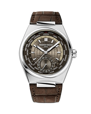 Shop Frederique Constant Highlife Worldtimer Watch, 41mm In Brown